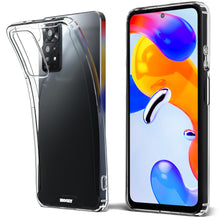 Lade das Bild in den Galerie-Viewer, Moozy Xframe Shockproof Case for Xiaomi Redmi Note 11 and 11S - Transparent Rim Case, Double Colour Clear Hybrid Cover with Shock Absorbing TPU Rim
