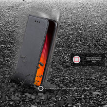 Carica l&#39;immagine nel visualizzatore di Gallery, Moozy Case Flip Cover for Xiaomi Redmi Note 8, Black - Smart Magnetic Flip Case with Card Holder and Stand
