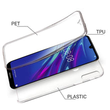 Carica l&#39;immagine nel visualizzatore di Gallery, Moozy 360 Degree Case for Huawei Y6 2019 - Transparent Full body Slim Cover - Hard PC Back and Soft TPU Silicone Front
