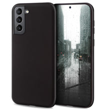 Carica l&#39;immagine nel visualizzatore di Gallery, Moozy Minimalist Series Silicone Case for Samsung S21, Samsung S21 5G, Black - Matte Finish Slim Soft TPU Cover
