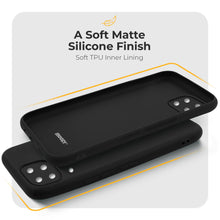 Cargar imagen en el visor de la galería, Moozy Minimalist Series Silicone Case for Samsung A12, Black - Matte Finish Lightweight Mobile Phone Case Slim Soft Protective

