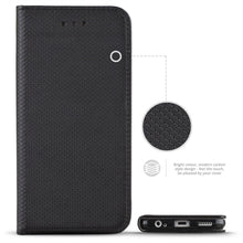 Carica l&#39;immagine nel visualizzatore di Gallery, Moozy Case Flip Cover for Xiaomi Mi A1, Xiaomi Mi 5X, Black - Smart Magnetic Flip Case with Card Holder and Stand
