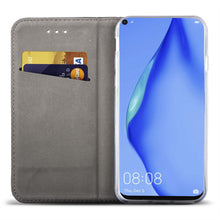 Lade das Bild in den Galerie-Viewer, Moozy Case Flip Cover for Huawei P40 Lite, Gold - Smart Magnetic Flip Case with Card Holder and Stand
