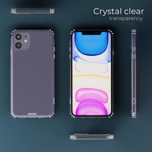 Carica l&#39;immagine nel visualizzatore di Gallery, Moozy Xframe Shockproof Case for iPhone 11 - Transparent Rim Case, Double Colour Clear Hybrid Cover with Shock Absorbing TPU Rim
