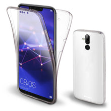 Charger l&#39;image dans la galerie, Moozy 360 Degree Case for Huawei Mate 20 Lite - Full body Front and Back Slim Clear Transparent TPU Silicone Gel Cover
