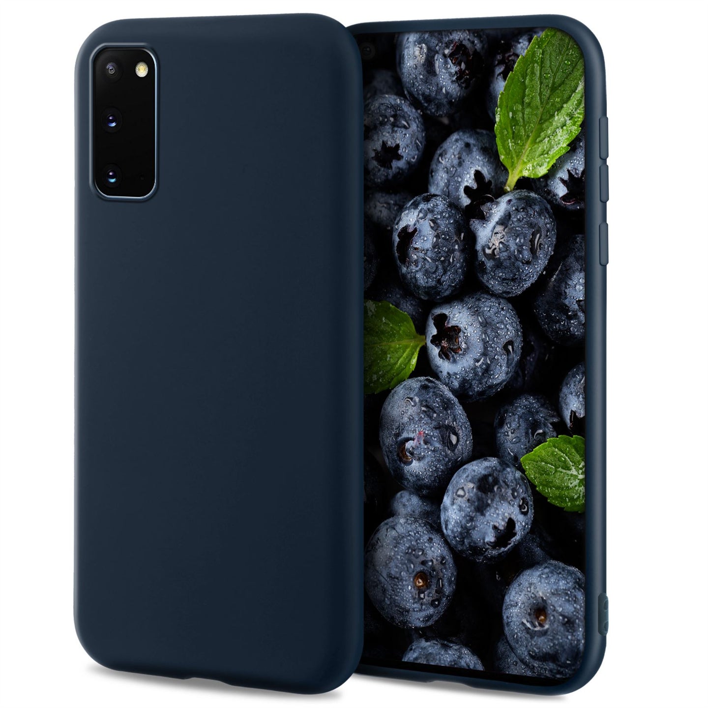 Moozy Lifestyle. Designed for Samsung S20 Case, Midnight Blue - Liquid Silicone Cover with Matte Finish and Soft Microfiber Lining