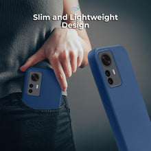 Załaduj obraz do przeglądarki galerii, Moozy Lifestyle. Silicone Case for Xiaomi 12 Pro, Midnight Blue - Liquid Silicone Lightweight Cover with Matte Finish and Soft Microfiber Lining, Premium Silicone Case
