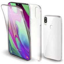Charger l&#39;image dans la galerie, Moozy 360 Degree Case for Samsung A40 - Transparent Full body Slim Cover - Hard PC Back and Soft TPU Silicone Front
