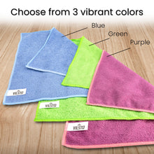 Cargar imagen en el visor de la galería, VILSTO Microfibre Cloth, Reusable Lint Free Cloth, Easy Clean Cloth, Window Cleaning, Microfibre Towel, Cleaning Supplies, 30x30 cm, 10 Pieces, Blue
