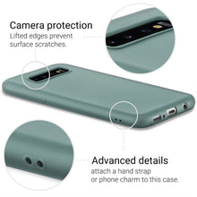 Charger l&#39;image dans la galerie, Moozy Minimalist Series Silicone Case for Samsung S10, Blue Grey - Matte Finish Slim Soft TPU Cover
