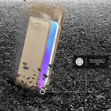 Carica l&#39;immagine nel visualizzatore di Gallery, Moozy Case Flip Cover for Xiaomi Mi 9T, Xiaomi Mi 9T Pro, Redmi K20, Gold - Smart Magnetic Flip Case with Card Holder and Stand
