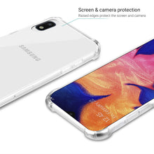 Załaduj obraz do przeglądarki galerii, Moozy Shock Proof Silicone Case for Samsung A10 - Transparent Crystal Clear Phone Case Soft TPU Cover
