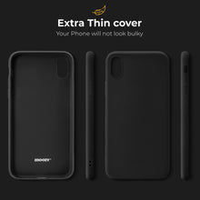 Afbeelding in Gallery-weergave laden, Moozy Minimalist Series Silicone Case for iPhone X and iPhone XS, Black - Matte Finish Slim Soft TPU Cover
