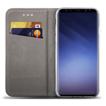 Load image into Gallery viewer, Moozy Case Flip Cover for Samsung S9, Dark Blue - Smart Magnetic Flip Case with Card Holder and Stand
