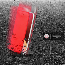 Cargar imagen en el visor de la galería, Moozy Case Flip Cover for iPhone 13 Pro Max, Red - Smart Magnetic Flip Case Flip Folio Wallet Case with Card Holder and Stand, Credit Card Slots
