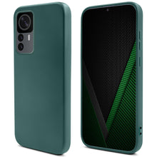 Lade das Bild in den Galerie-Viewer, Moozy Lifestyle. Silicone Case for Xiaomi 12T and 12T Pro, Dark Green - Liquid Silicone Lightweight Cover with Matte Finish and Soft Microfiber Lining, Premium Silicone Case
