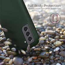 Charger l&#39;image dans la galerie, Moozy Lifestyle. Designed for Samsung S21 5G, Samsung S21 Case, Dark Green - Liquid Silicone Cover with Matte Finish and Soft Microfiber Lining
