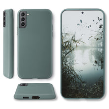 Carica l&#39;immagine nel visualizzatore di Gallery, Moozy Minimalist Series Silicone Case for Samsung S21, Samsung S21 5G, Blue Grey - Matte Finish Slim Soft TPU Cover
