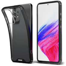 Charger l&#39;image dans la galerie, Moozy Xframe Shockproof Case for Samsung A53 5G - Black Rim Transparent Case, Double Colour Clear Hybrid Cover with Shock Absorbing TPU Rim
