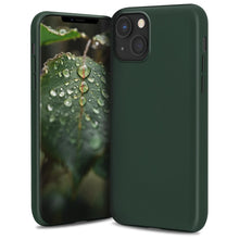 Carica l&#39;immagine nel visualizzatore di Gallery, Moozy Lifestyle. Silicone Case for iPhone 13, Dark Green - Liquid Silicone Lightweight Cover with Matte Finish
