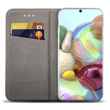 Załaduj obraz do przeglądarki galerii, Moozy Case Flip Cover for Samsung A71, Gold - Smart Magnetic Flip Case with Card Holder and Stand
