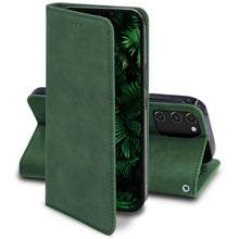 Lade das Bild in den Galerie-Viewer, Moozy Marble Green Flip Case for Samsung S20 FE - Flip Cover Magnetic Flip Folio Retro Wallet Case with Card Holder and Stand, Credit Card Slots
