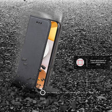 Ladda upp bild till gallerivisning, Moozy Case Flip Cover for Samsung A42 5G, Black - Smart Magnetic Flip Case with Card Holder and Stand
