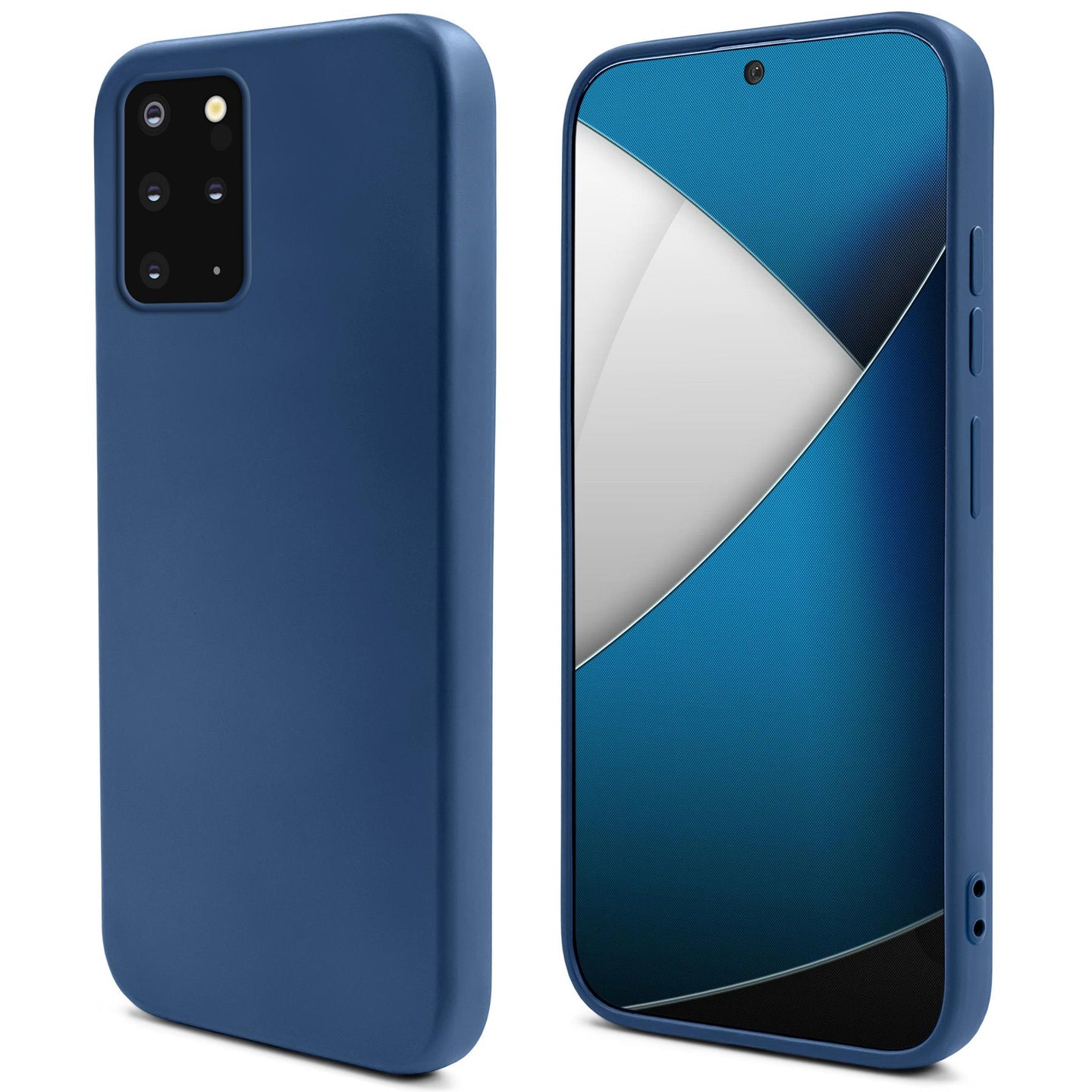 Moozy Lifestyle. Silicone Case for Samsung S20 Plus, Midnight Blue - Liquid Silicone Lightweight Cover with Matte Finish and Soft Microfiber Lining, Premium Silicone Case