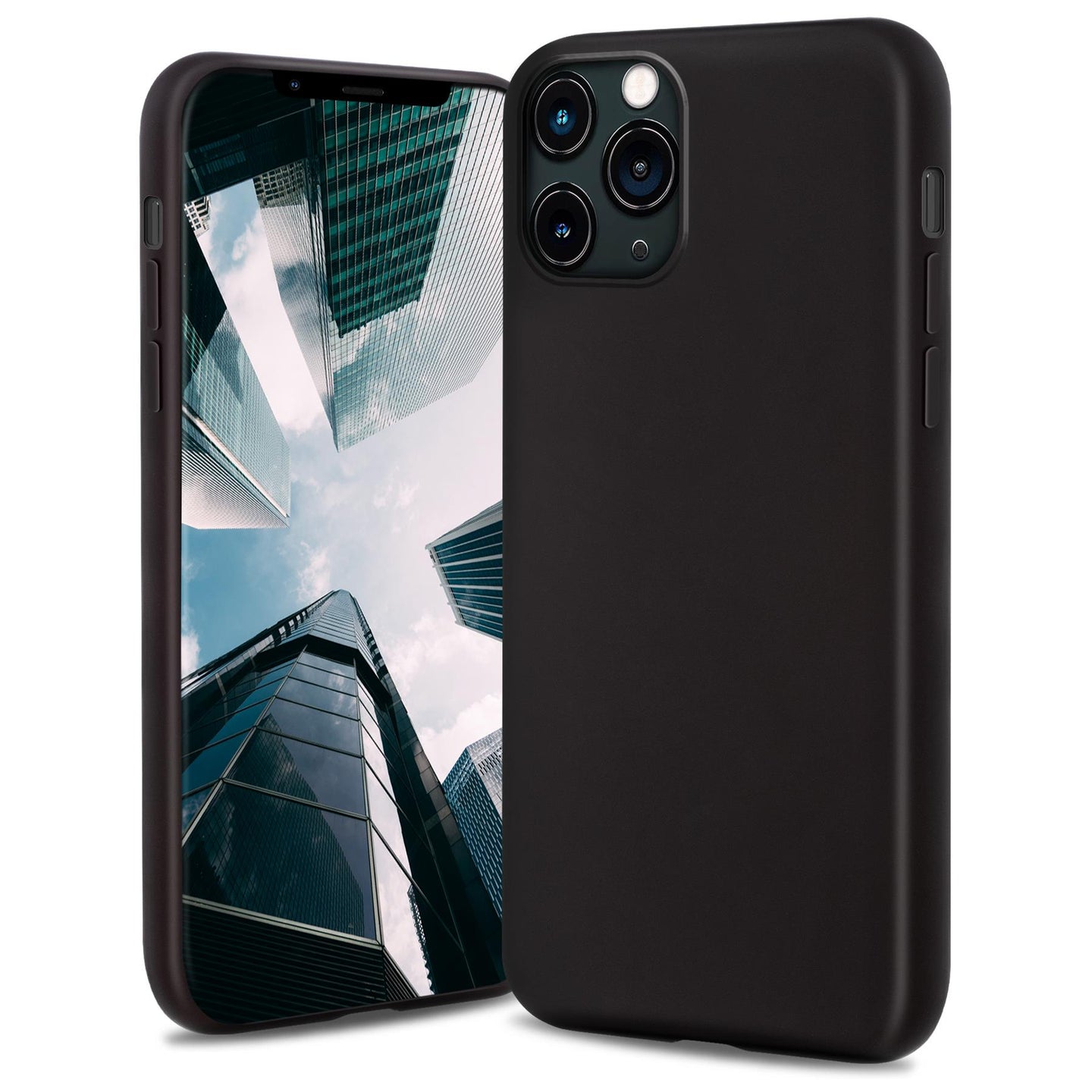 Moozy Lifestyle. Silicone Case for iPhone 13 Pro, Black - Liquid Silicone Lightweight Cover with Matte Finish