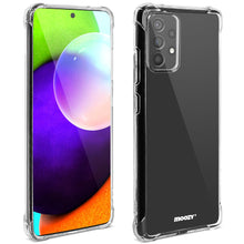 Cargar imagen en el visor de la galería, Moozy Shockproof Silicone Case for Samsung A52s 5G and Samsung A52 - Transparent Case with Shock Absorbing 3D Corners Crystal Clear Protective Phone Case Soft TPU Silicone Cover
