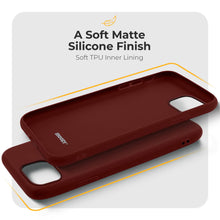 Cargar imagen en el visor de la galería, Moozy Minimalist Series Silicone Case for iPhone 12, iPhone 12 Pro, Wine Red - Matte Finish Slim Soft TPU Cover
