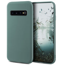 Carica l&#39;immagine nel visualizzatore di Gallery, Moozy Minimalist Series Silicone Case for Samsung S10, Blue Grey - Matte Finish Slim Soft TPU Cover
