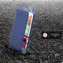 Cargar imagen en el visor de la galería, Moozy Case Flip Cover for Samsung A71, Dark Blue - Smart Magnetic Flip Case with Card Holder and Stand
