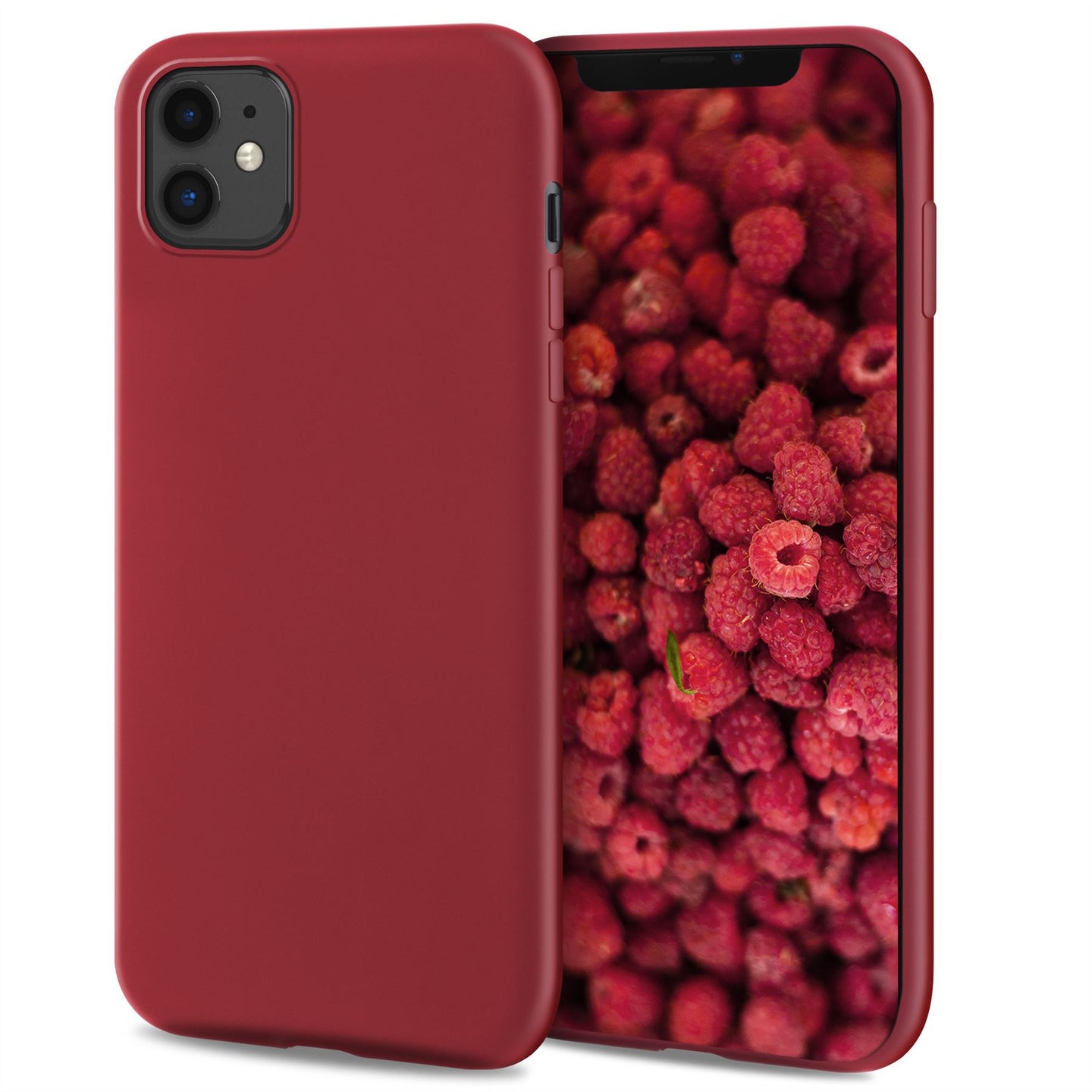 Moozy Lifestyle. Designed for iPhone 11 Case, Vintage Pink - Liquid Silicone Cover with Matte Finish and Soft Microfiber Lining