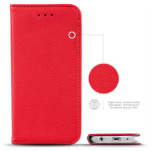 Cargar imagen en el visor de la galería, Moozy Case Flip Cover for Samsung A10, Red - Smart Magnetic Flip Case with Card Holder and Stand
