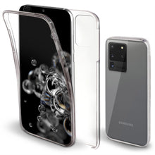 Charger l&#39;image dans la galerie, Moozy 360 Degree Case for Samsung S20 Ultra - Transparent Full body Slim Cover - Hard PC Back and Soft TPU Silicone Front
