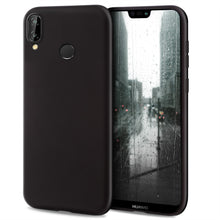 Afbeelding in Gallery-weergave laden, Moozy Minimalist Series Silicone Case for Huawei P20 Lite, Black - Matte Finish Slim Soft TPU Cover
