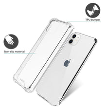 Carica l&#39;immagine nel visualizzatore di Gallery, Moozy Shock Proof Silicone Case for iPhone 11 - Transparent Crystal Clear Phone Case Soft TPU Cover
