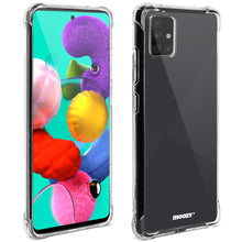 Cargar imagen en el visor de la galería, Moozy Shock Proof Silicone Case for Samsung A51 - Transparent Crystal Clear Phone Case Soft TPU Cover

