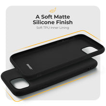 Lade das Bild in den Galerie-Viewer, Moozy Minimalist Series Silicone Case for iPhone 12, iPhone 12 Pro, Black - Matte Finish Slim Soft TPU Cover
