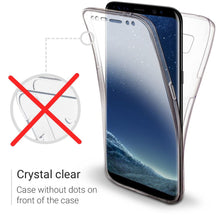 Carica l&#39;immagine nel visualizzatore di Gallery, Moozy 360 Degree Case for Samsung S8 - Full body Front and Back Slim Clear Transparent TPU Silicone Gel Cover
