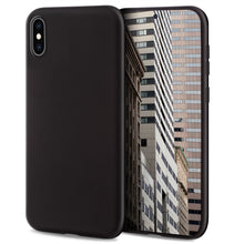 Afbeelding in Gallery-weergave laden, Moozy Lifestyle. Designed for iPhone X and iPhone XS Case, Black - Liquid Silicone Cover with Matte Finish and Soft Microfiber Lining
