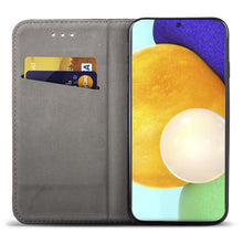 Lade das Bild in den Galerie-Viewer, Moozy Case Flip Cover for Samsung A52, Samsung A52 5G, Black - Smart Magnetic Flip Case Flip Folio Wallet Case
