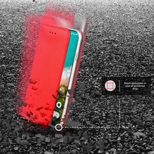 Carica l&#39;immagine nel visualizzatore di Gallery, Moozy Case Flip Cover for Xiaomi Mi A3, Red - Smart Magnetic Flip Case with Card Holder and Stand
