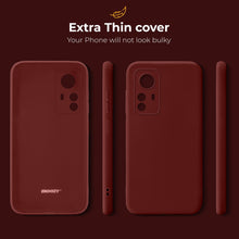 Load image into Gallery viewer, Moozy Minimalist Series Silicone Case for Xiaomi 12 and Xiaomi 12X, Wine Red - Matte Finish Lightweight Mobile Phone Case Slim Soft Protective TPU Cover with Matte Surface
