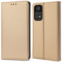 Lade das Bild in den Galerie-Viewer, Moozy Case Flip Cover for Xiaomi Redmi Note 11 Pro 5G/4G, Gold - Smart Magnetic Flip Case Flip Folio Wallet Case with Card Holder and Stand, Credit Card Slots, Kickstand Function

