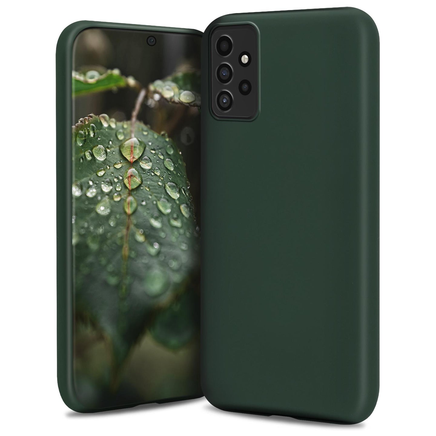 Moozy Lifestyle. Designed for Samsung A52, Samsung A52 5G Case, Dark Green - Liquid Silicone Lightweight Cover with Matte Finish
