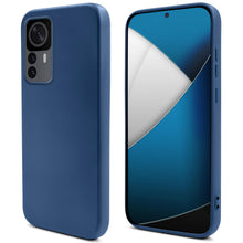 Charger l&#39;image dans la galerie, Moozy Lifestyle. Silicone Case for Xiaomi 12T and 12T Pro, Midnight Blue - Liquid Silicone Lightweight Cover with Matte Finish and Soft Microfiber Lining, Premium Silicone Case

