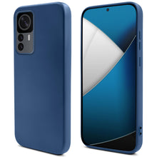 Cargar imagen en el visor de la galería, Moozy Lifestyle. Silicone Case for Xiaomi 12T and 12T Pro, Midnight Blue - Liquid Silicone Lightweight Cover with Matte Finish and Soft Microfiber Lining, Premium Silicone Case
