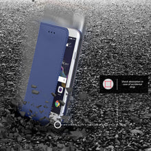 Cargar imagen en el visor de la galería, Moozy Case Flip Cover for Huawei P8 Lite 2017, Dark Blue - Smart Magnetic Flip Case with Card Holder and Stand

